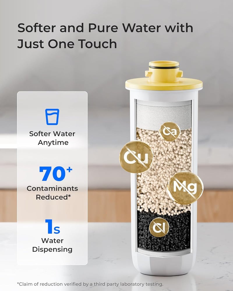 Waterdrop فلاتر استبدال WD-EWFLY لموزع المياه الكهربائي WD-ED11W/WD-ED12W/WD-ED09W/WD-ED21W، تقليل 70+ ملوث، تليين المياه، 3 عبوات - Image 3